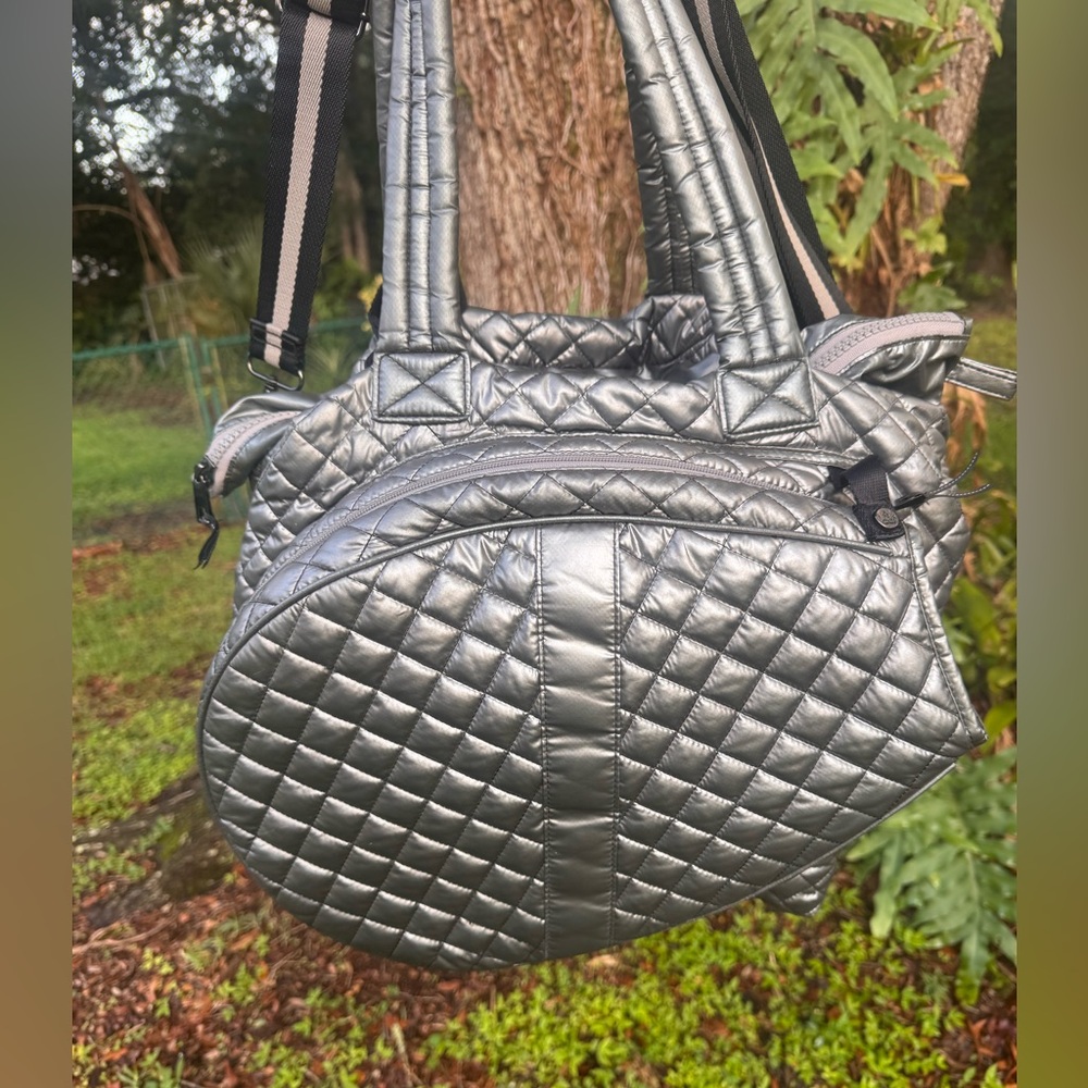 Oliver Thomas Metallic Quilted Backpack